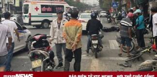 Taxi đâm liên hoàn nhiều xe máy ở TP Huế, 5 người nhập viện