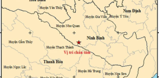 Động đất 3,4 độ Richter ở Ninh Bình